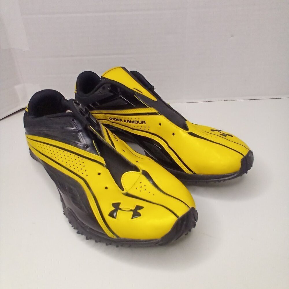 Under Armour Football Cleats Men 11 Scouting Combine Yellow Black No Laces